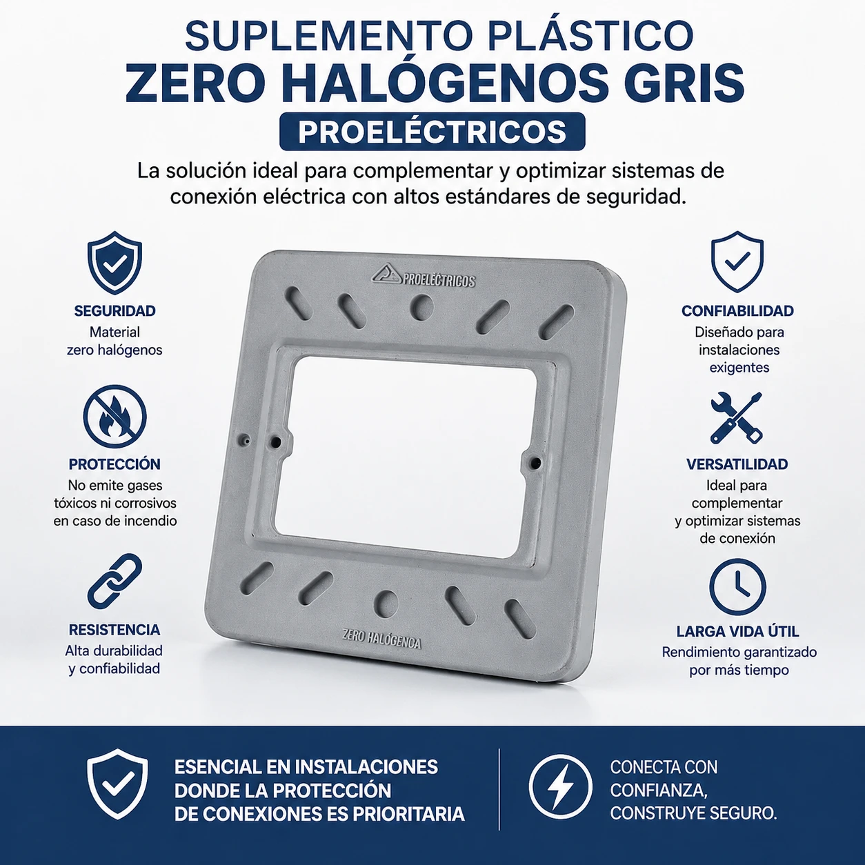 Suplemento Plastico Z.halogen Gris Proelectricos Ref. 1122E00145