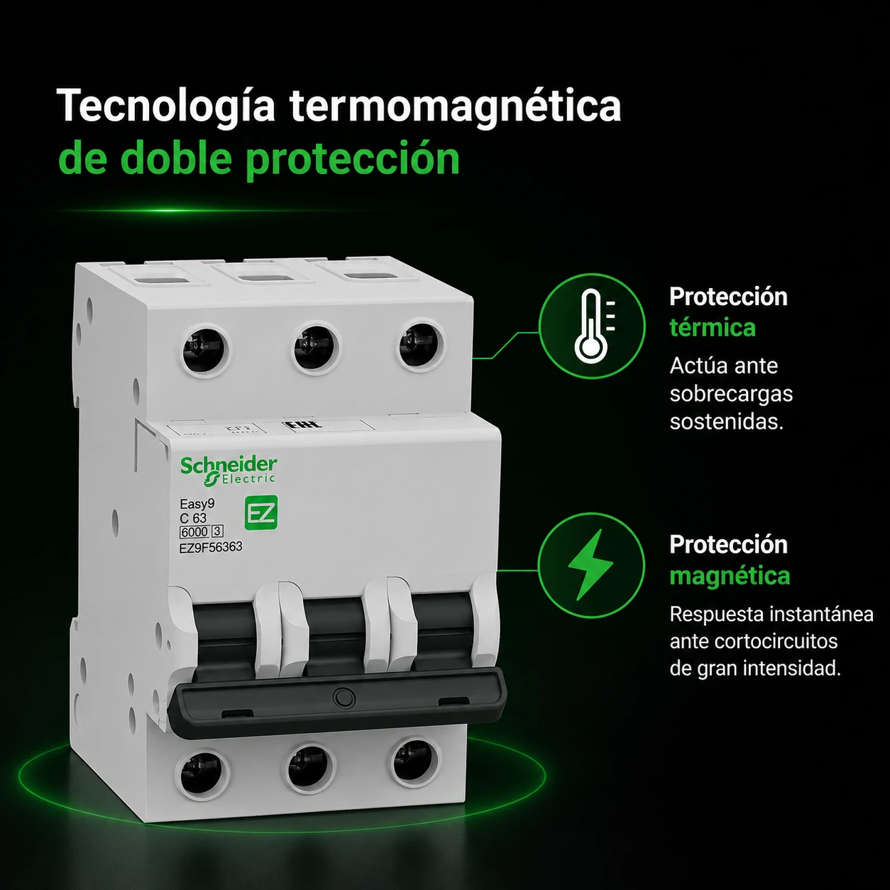Taco Riel Schneider Easy9 3X63A 6Ka 230V Ref. Ez9F56363