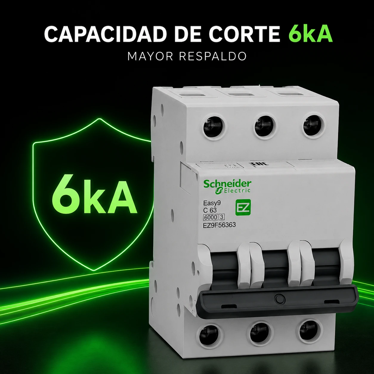 Taco Riel Schneider Easy9 3X63A 6Ka 230V Ref. Ez9F56363 