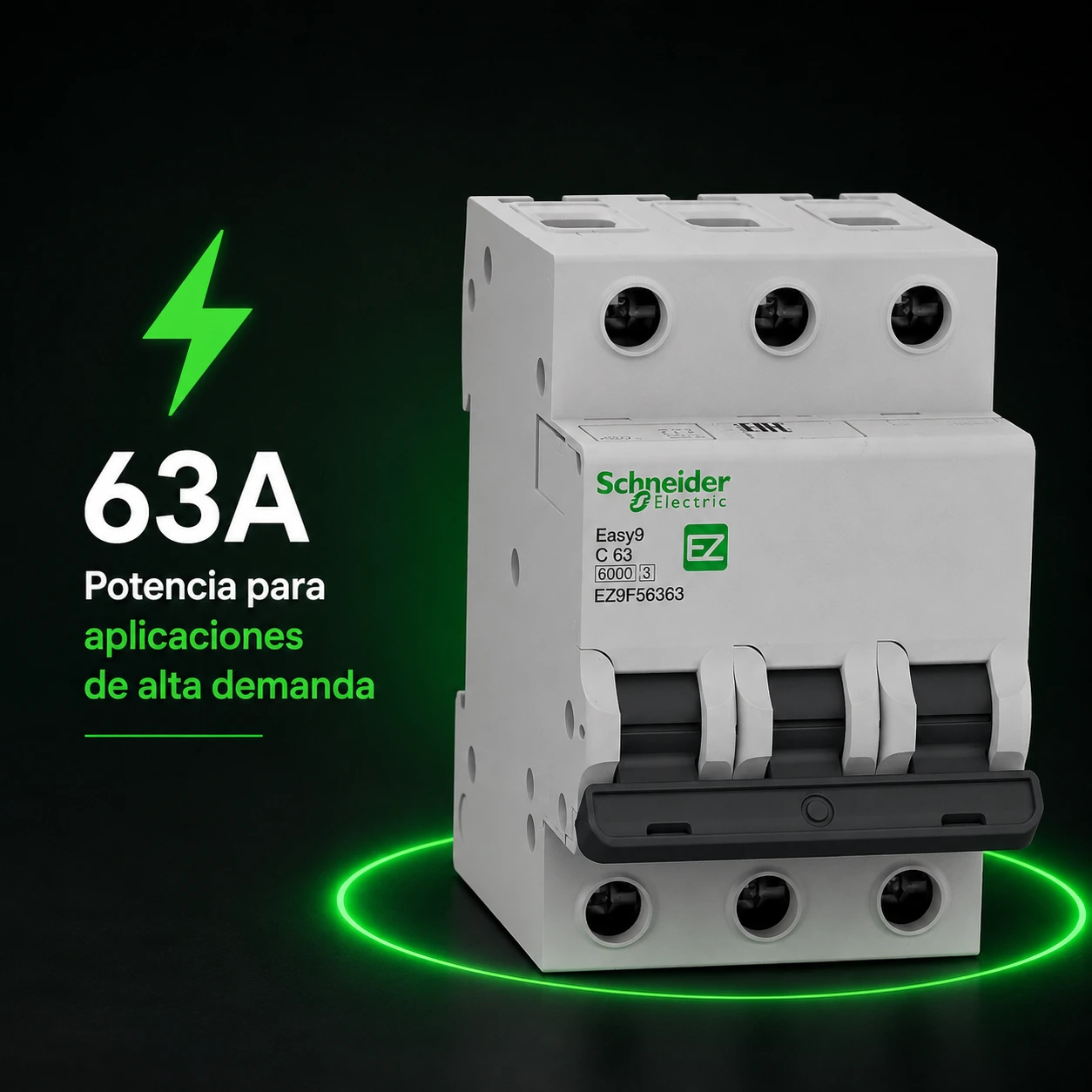 Taco Riel Schneider Easy9 3X63A 6Ka 230V Ref. Ez9F56363.