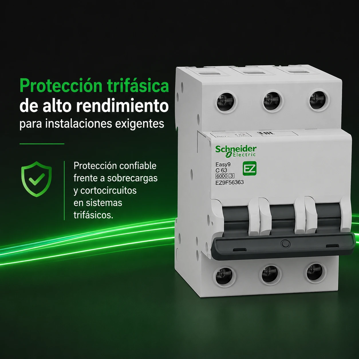 Taco Riel Schneider Easy9 3X63A 6Ka 230V Ref. Ez9F56363