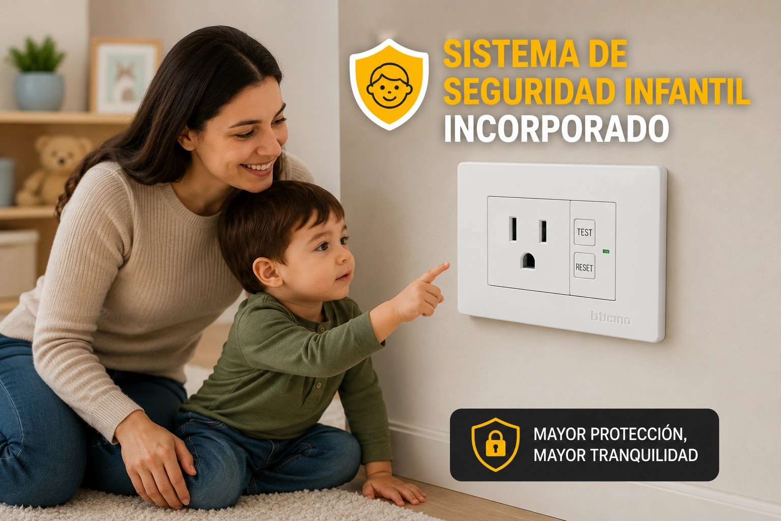 Toma Light Gfci Con Polo 15A 3 Modulos Blanco Bticino Ref. N4188Gfg6 
