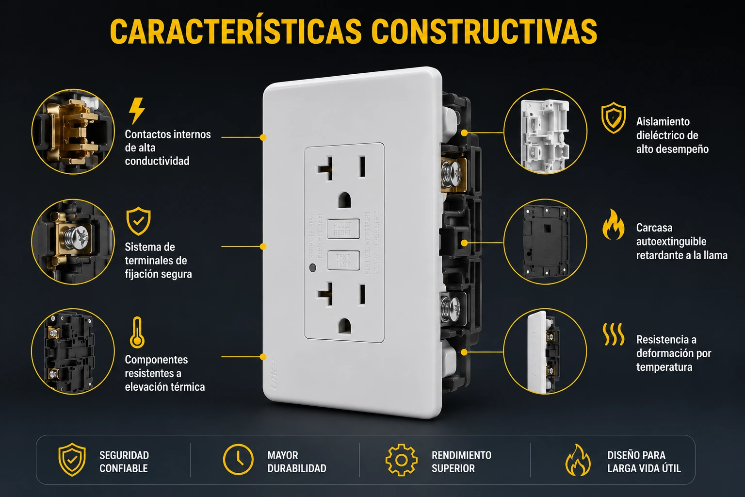 Tomacorriente Doble Gfci 20A Ultra Natural Blanco Ciles Ref. Pt144505Sb 