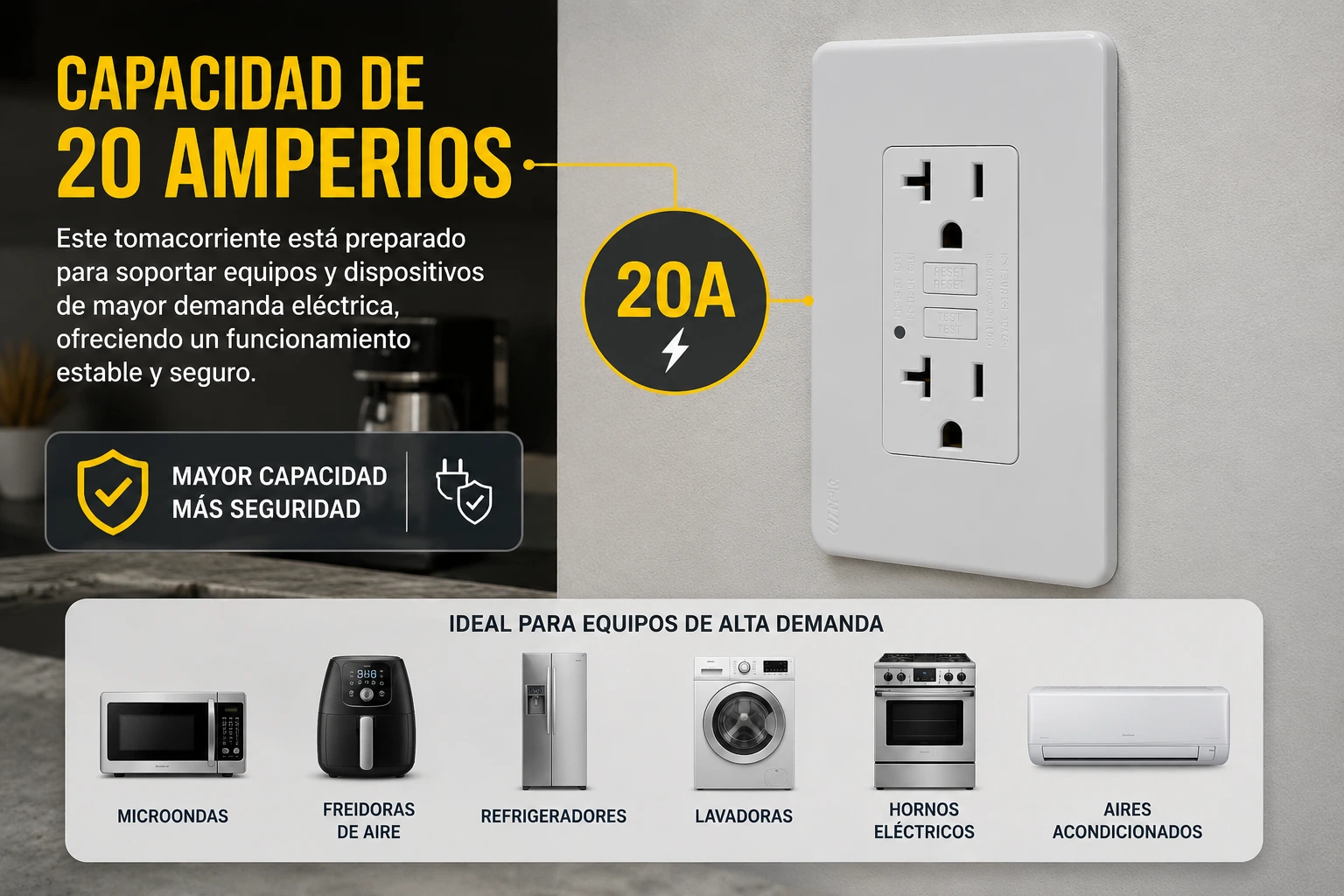 Tomacorriente Doble Gfci 20A Ultra Natural Blanco Ciles Ref. Pt144505Sb 