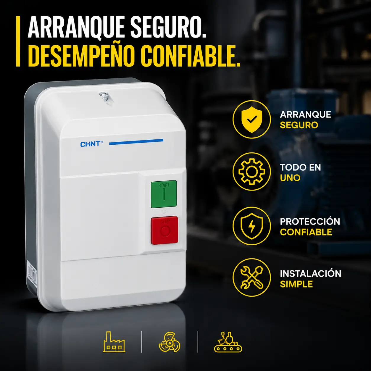 ARRANCADOR DIRECTO CHINT 3F 220V 9.0 – 13.0A – REF: NQ3-5.5P-13