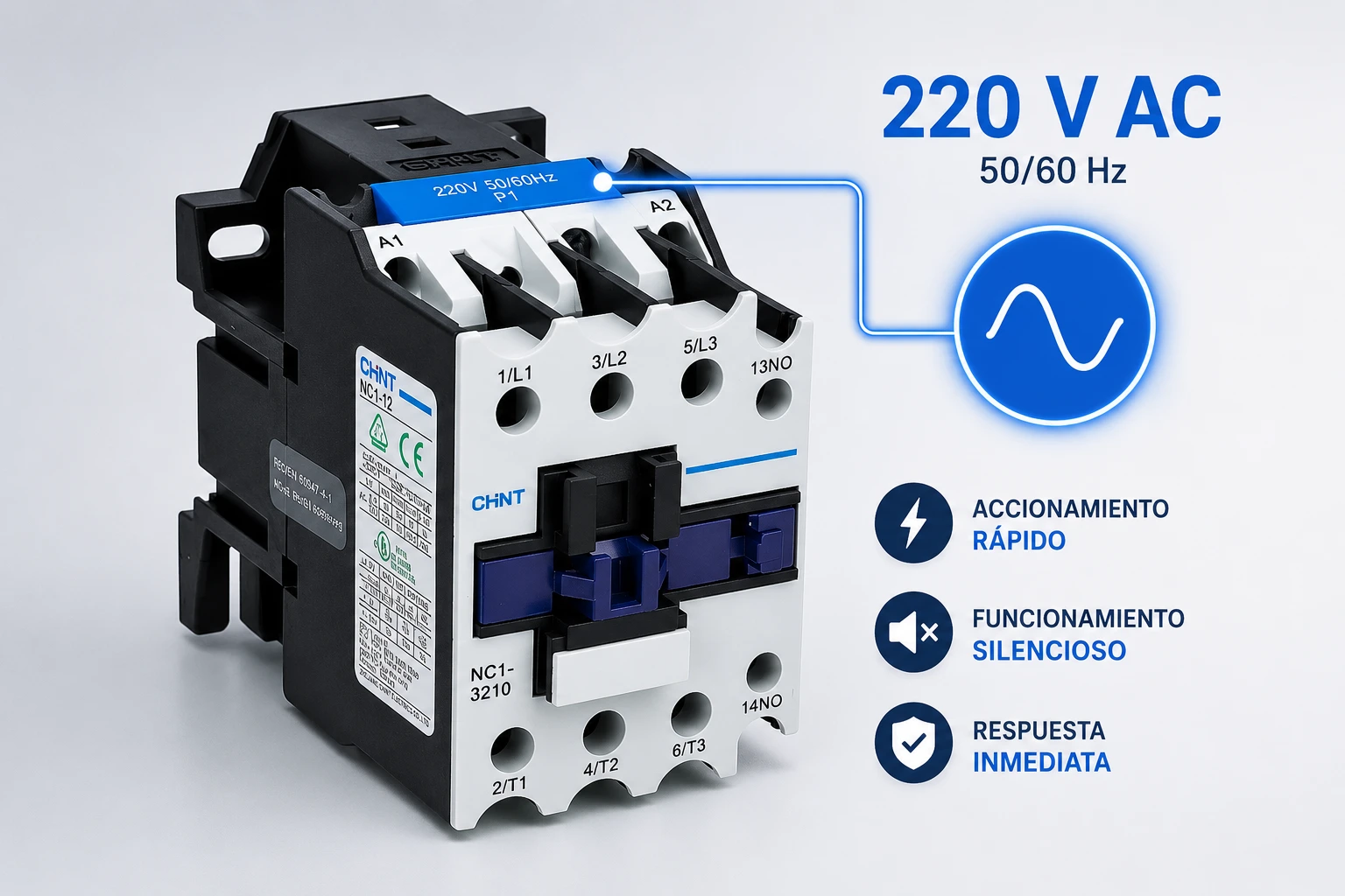 CONTACTOR CHINT 12Ac3-20Ac1 220V 1NA