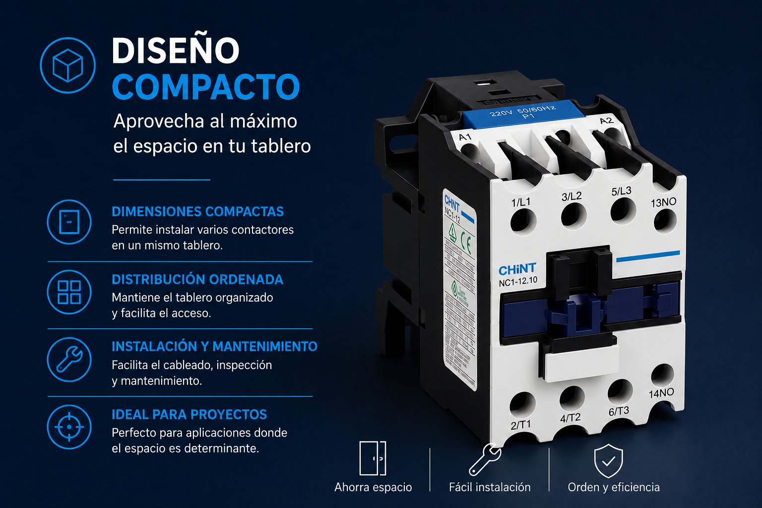 CONTACTOR CHINT 12Ac3-20Ac1 220V 1NA – REF_ NC1-12.10