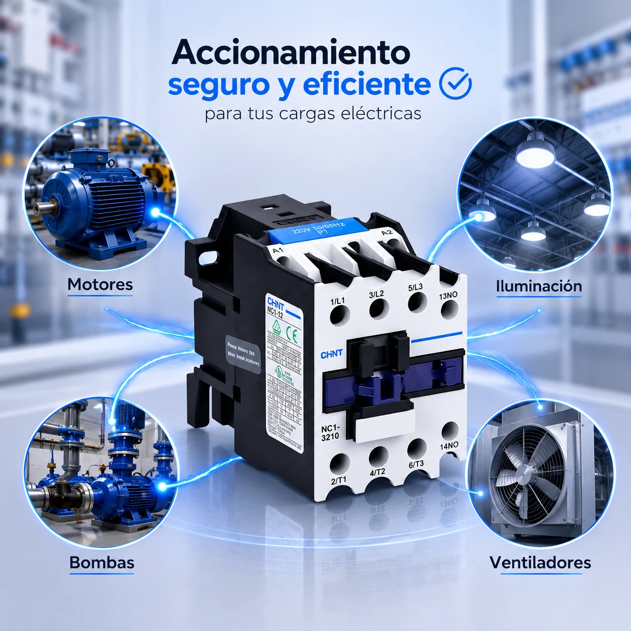 CONTACTOR CHINT 12Ac3-20Ac1 220V 1NA - REF: NC1-12.10