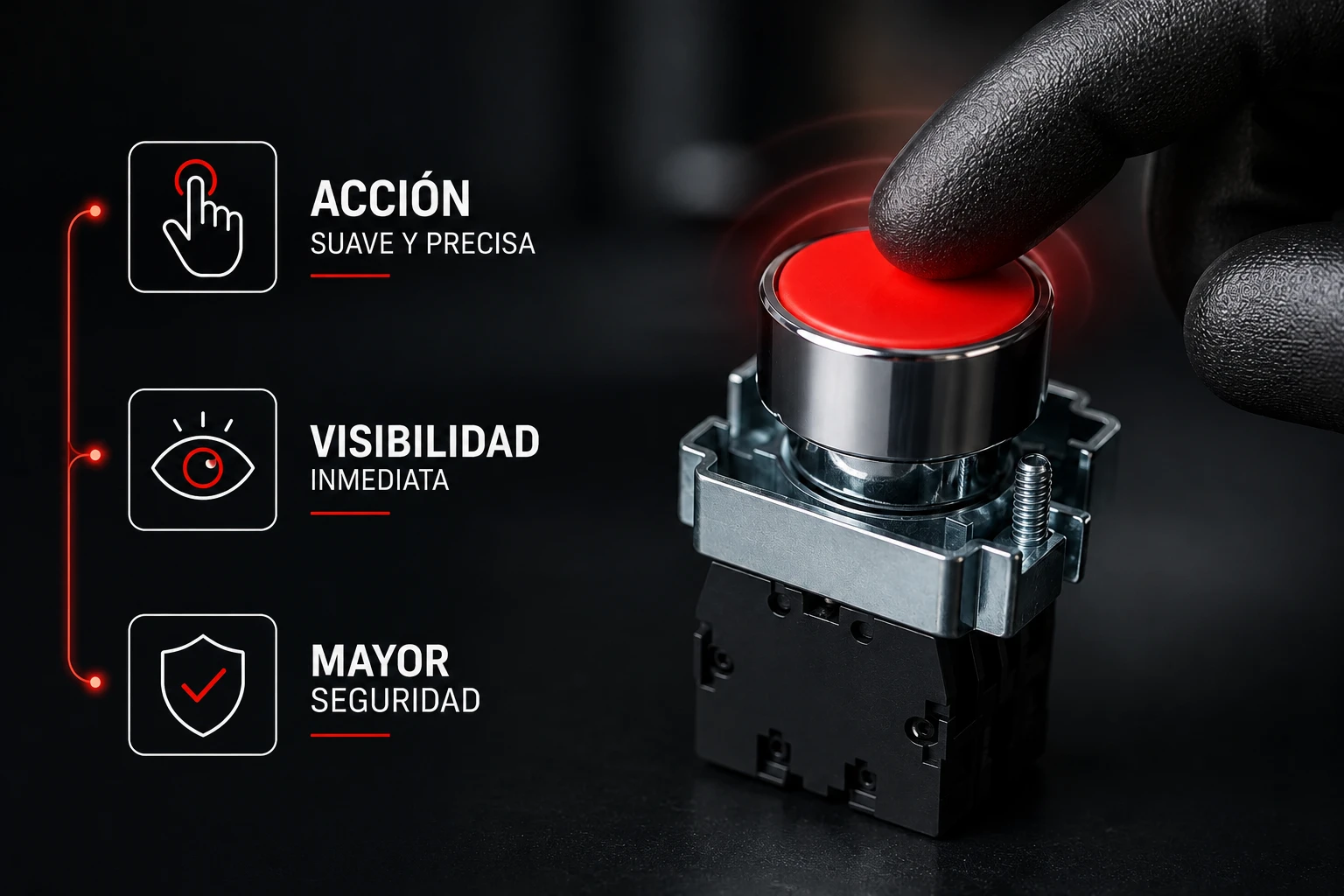 PULSADOR CHINT 22mm MET NC SIN.LUZ RJ