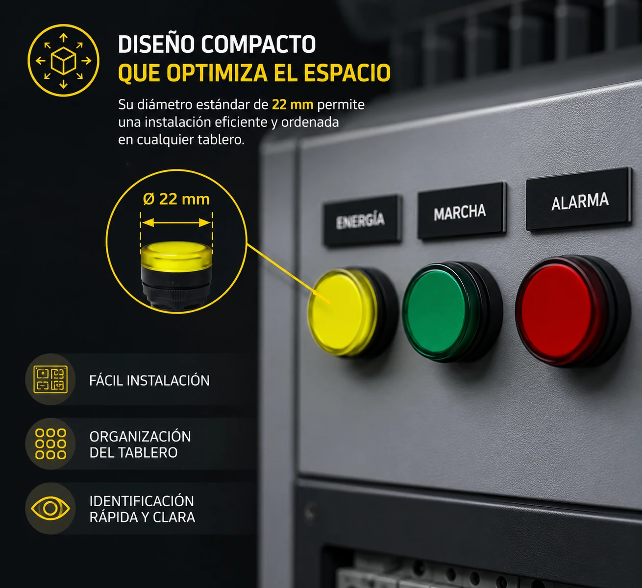 PILOTO CHINT 22mm PLAST LED 220Vac AML - REF: ND16-22DS/4A220