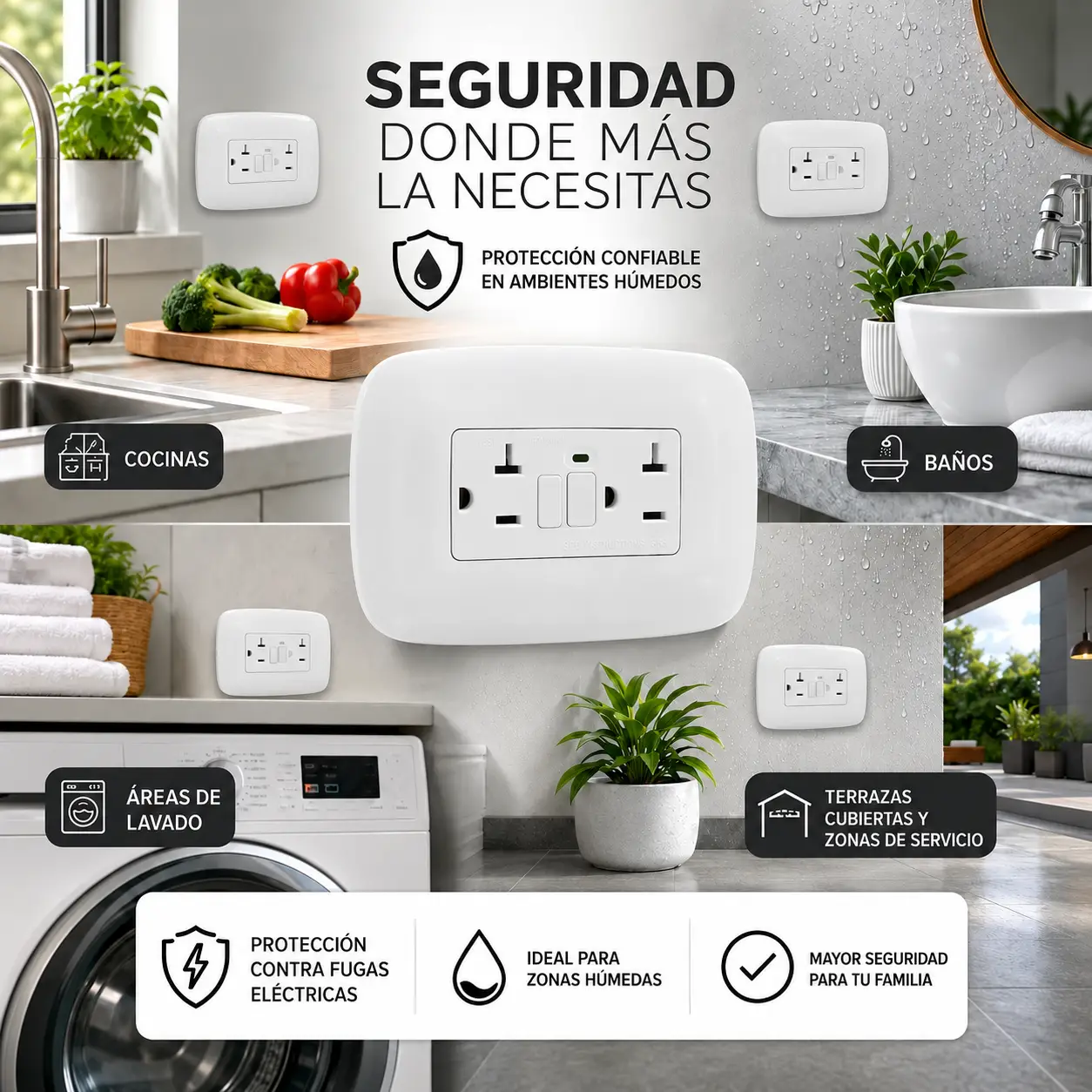 Toma doble proteccion falla a tierra Galica 2 Legrand ref. GL2-303BGF