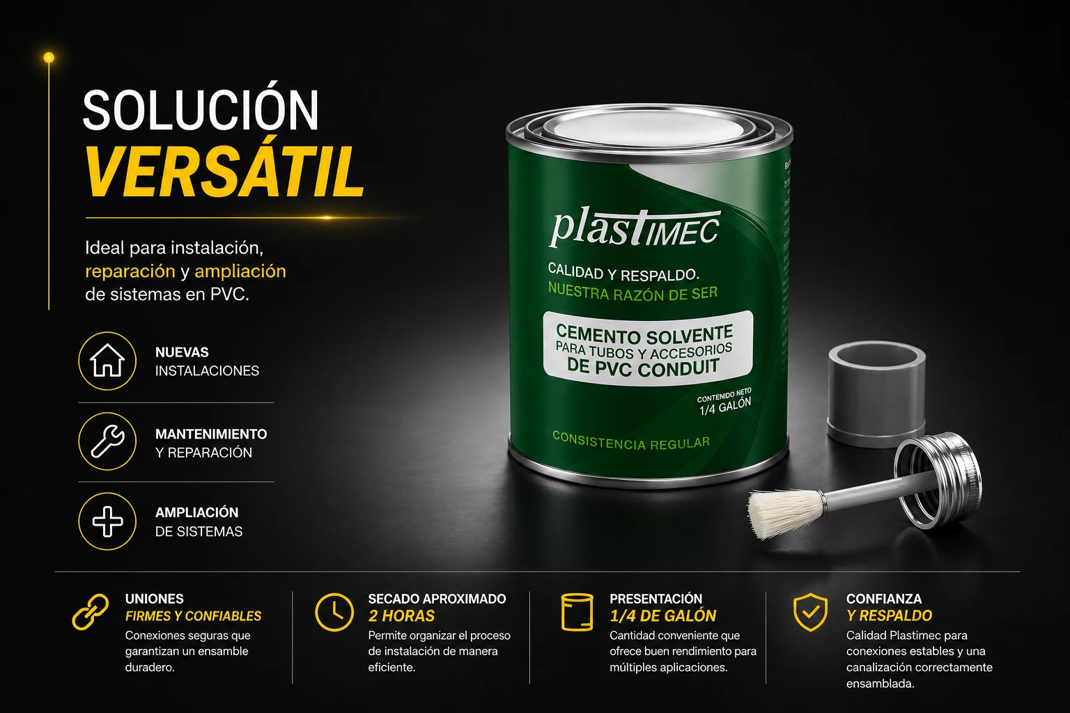 Soldadura Pvc Conduit Plastimec 1/4 Gl Sec 2Hr Plastimec C-12