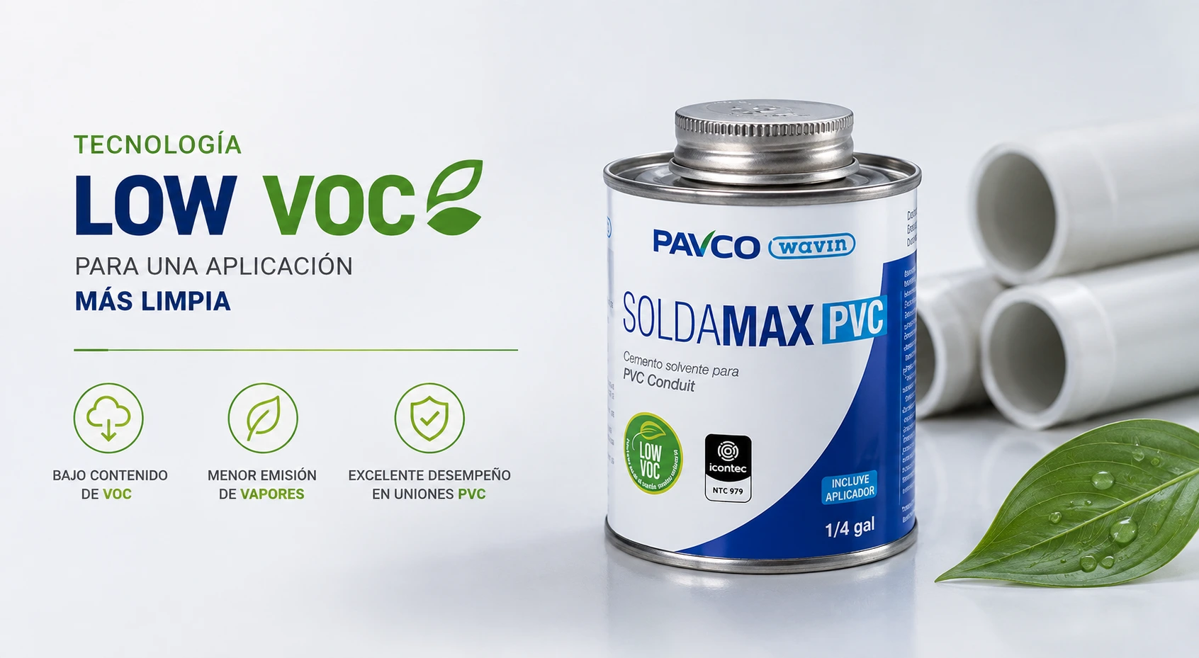 SOLDADURA PVC CONDUIT PAVCO  1/4  GL   SEC 5min<br />
