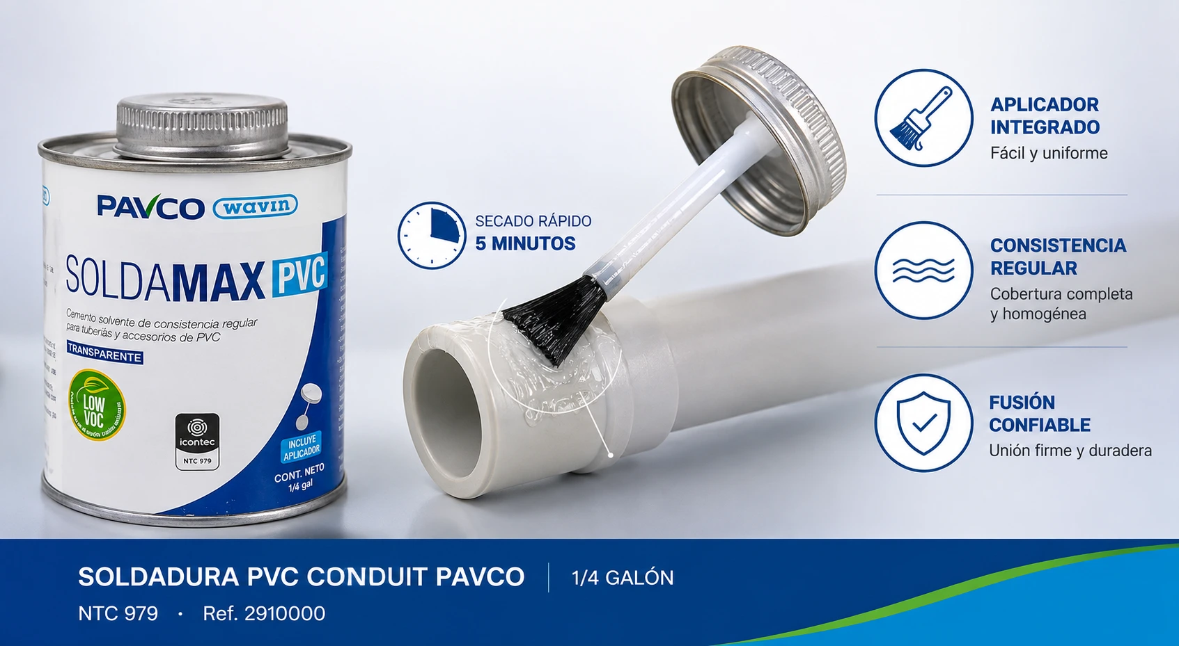 SOLDADURA PVC CONDUIT PAVCO 1_4 GL SEC 5min