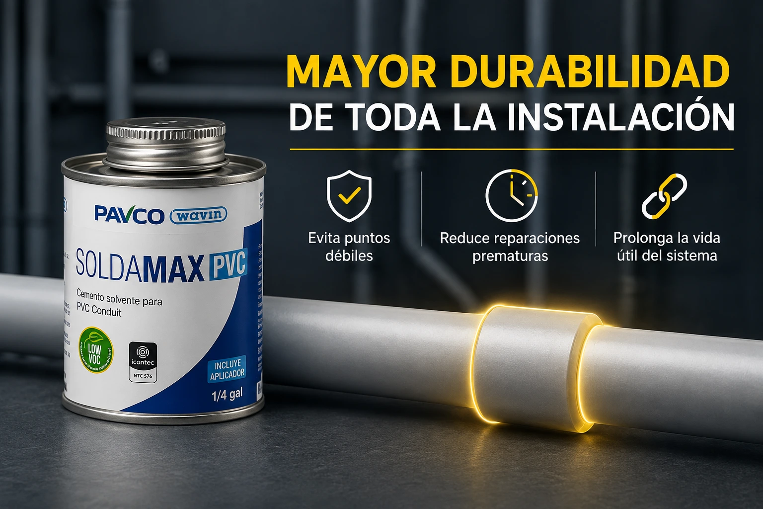 SOLDADURA PVC CONDUIT PAVCO 1_4 GL SEC 5min