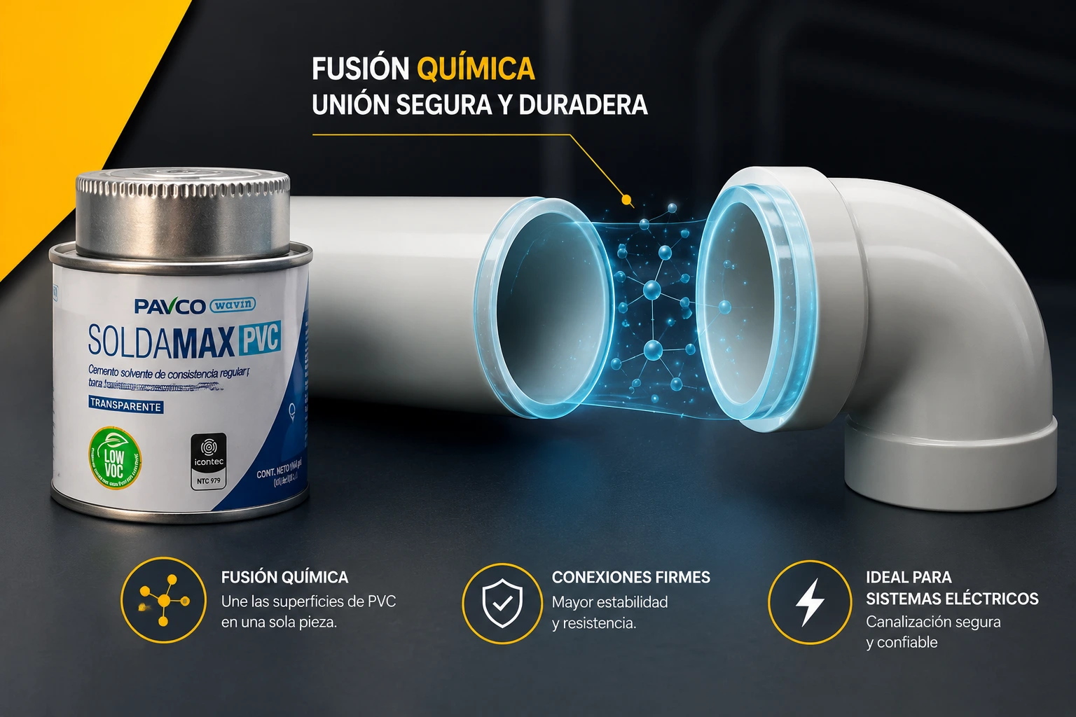 Soldadura Pvc Conduit Pavco 1_64 Galon Seca 5 Minutos Ntc 979 
