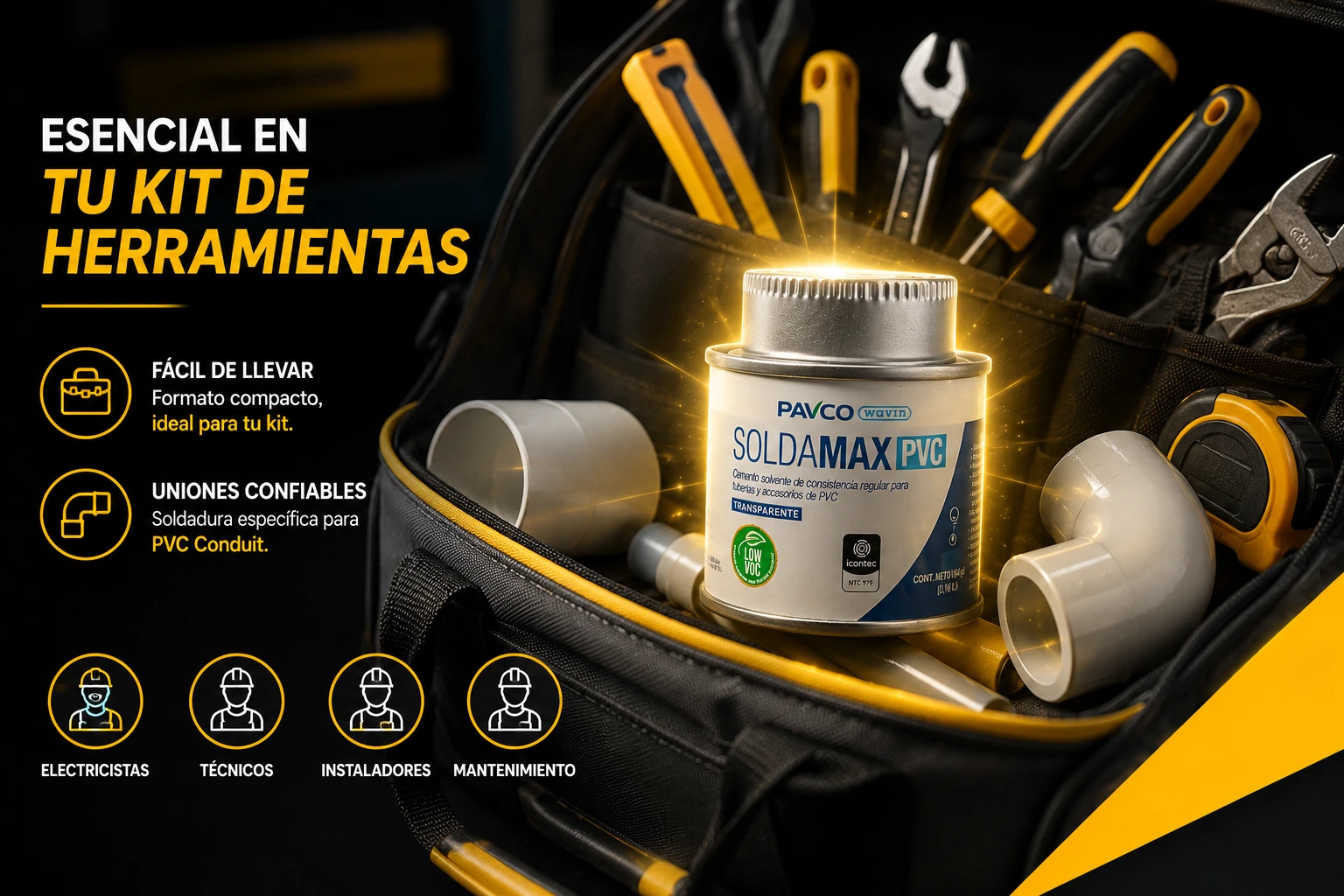 Soldadura Pvc Conduit Pavco 1_64 Galon Seca 5 Minutos Ntc 979