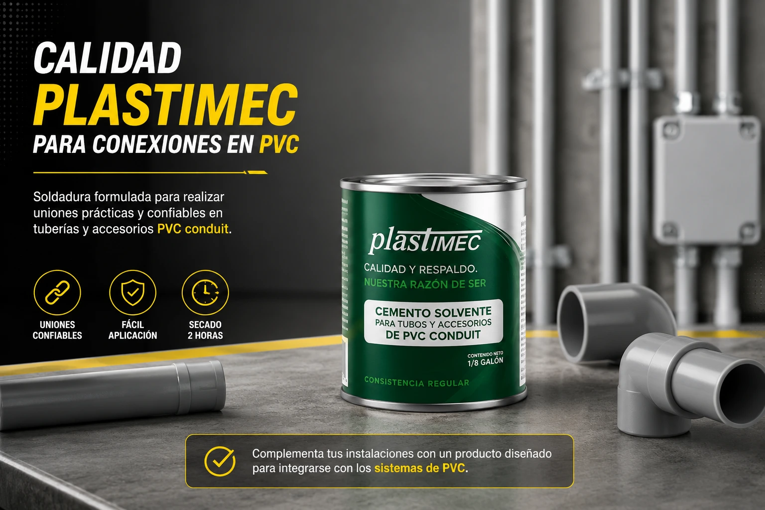 Soldadura Pvc Conduit Plastimec 1/4 Gl Sec 2Hr Plastimec C-12