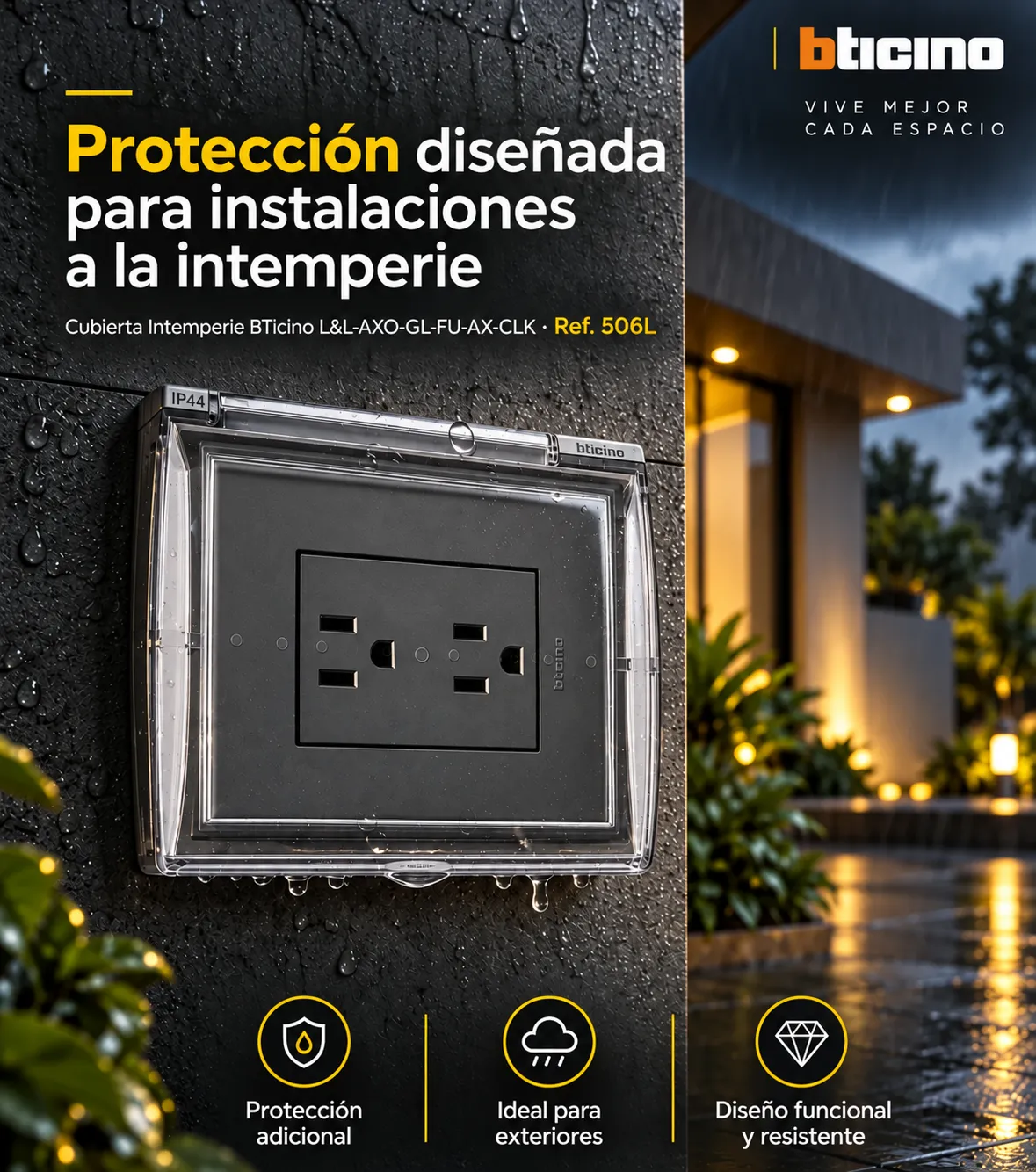 Cubierta Intemperie Bticino L&Amp;L-Axo-Gl-Fu-Ax-Clk,
