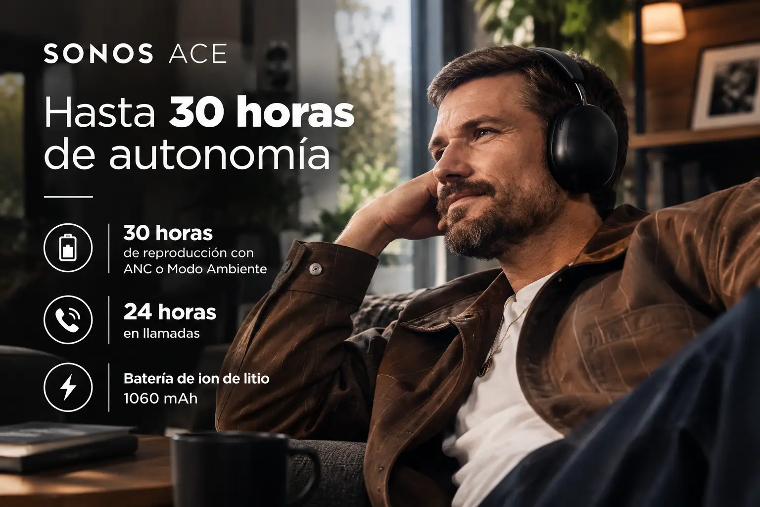 Sonos Ace Audifonos Inalámbricos Negro