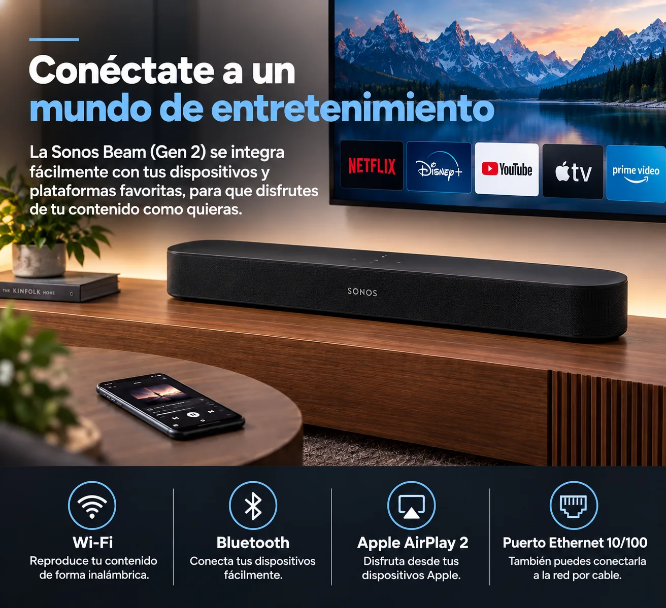Sonos Beam Gen2 Barra De Sonido Para Tv
