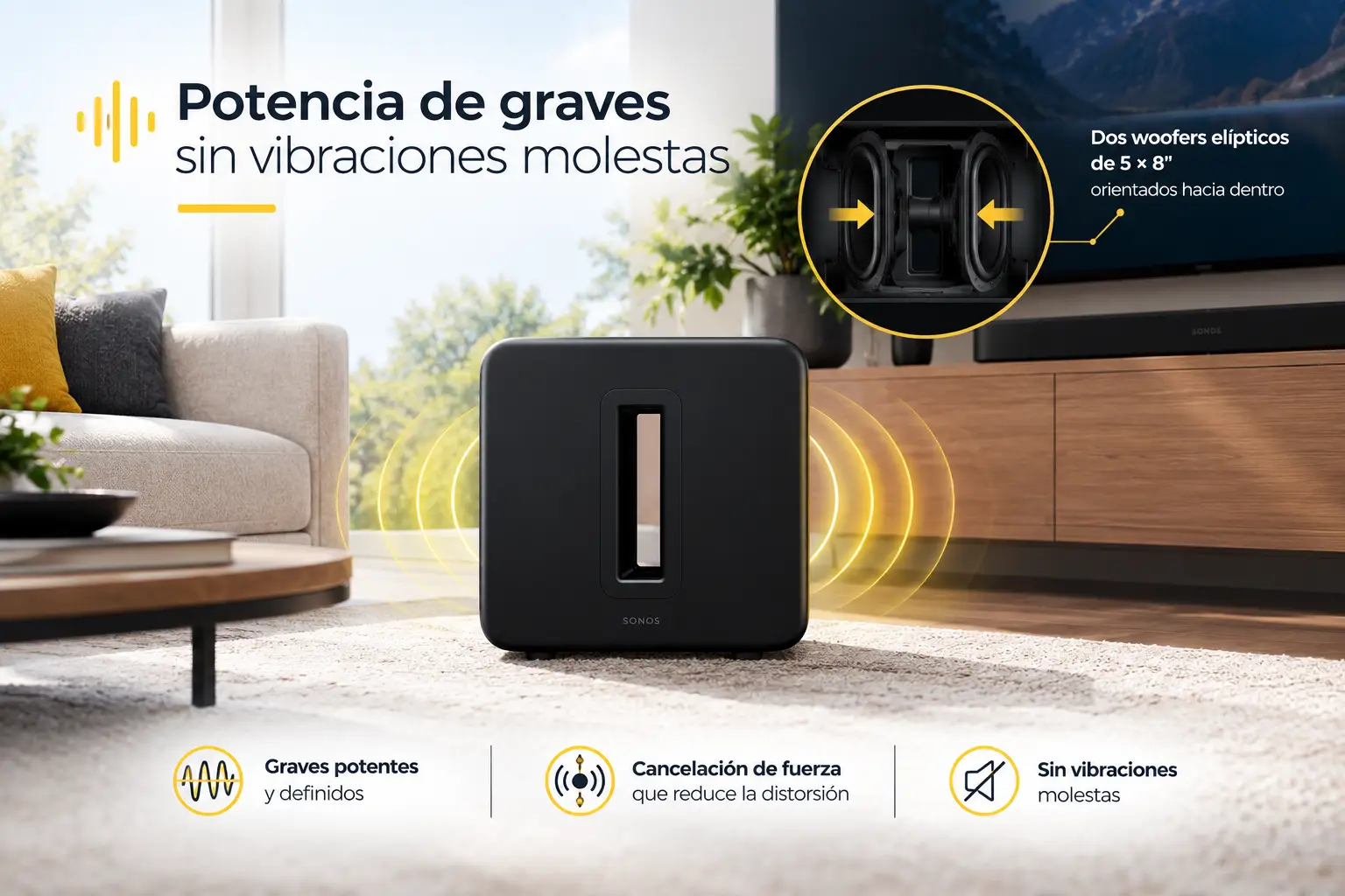 Sonos Sub 4 Subwoofer Inalámbrico Negro